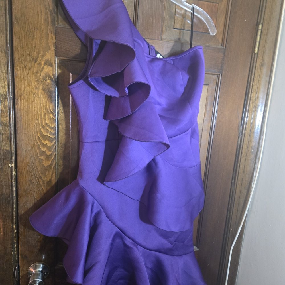 Elegant Purple One-Shoulder Dress